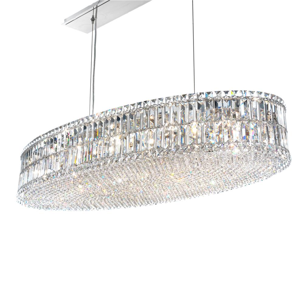 Schonbek 6680GS Plaza 24 Light Pendant in Stainless Steel with Golden Shadow Crystals From Swarovski