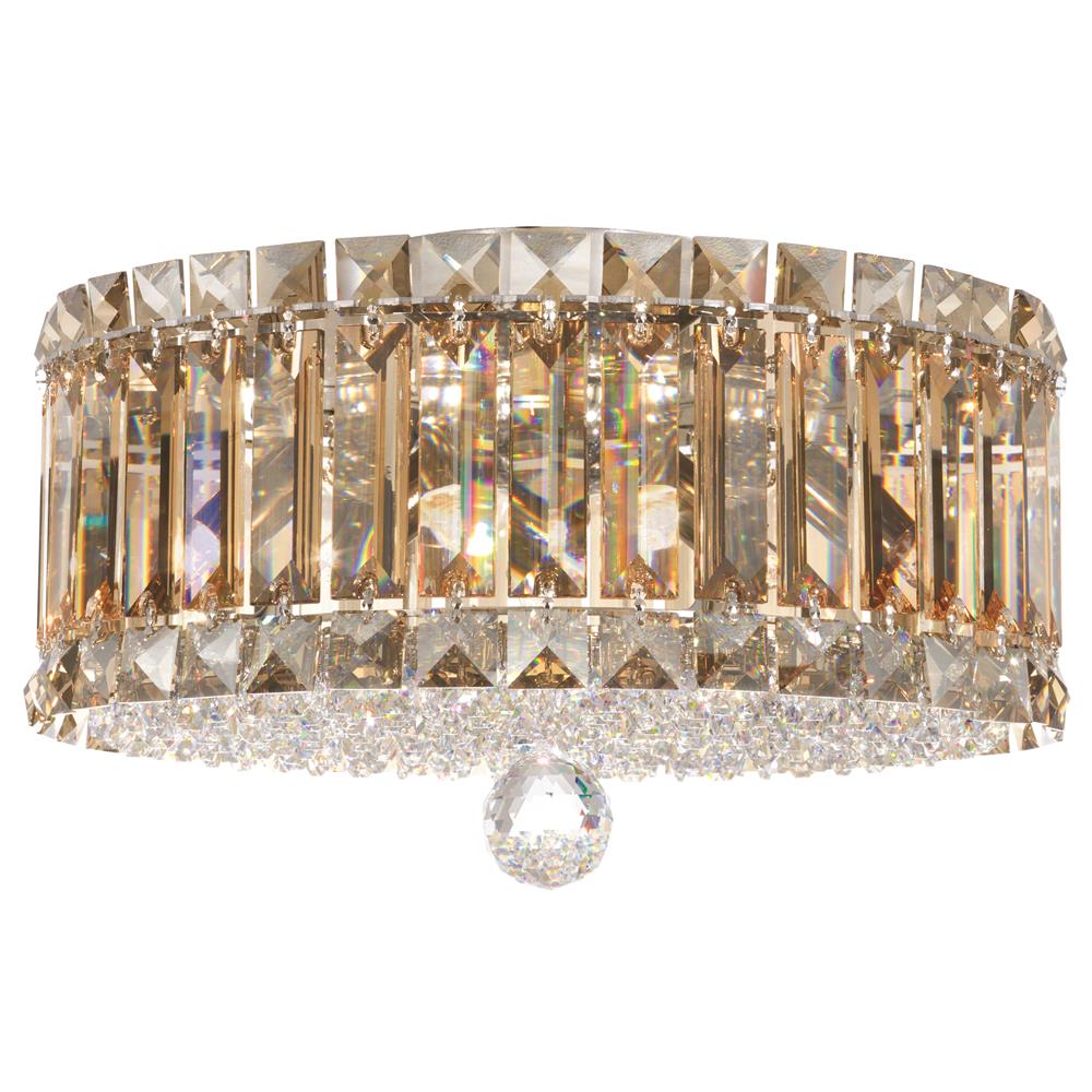 Schonbek 6694S Plaza 4 Light Close to Ceiling in Stainless Steel with Clear Crystals From Swarovski