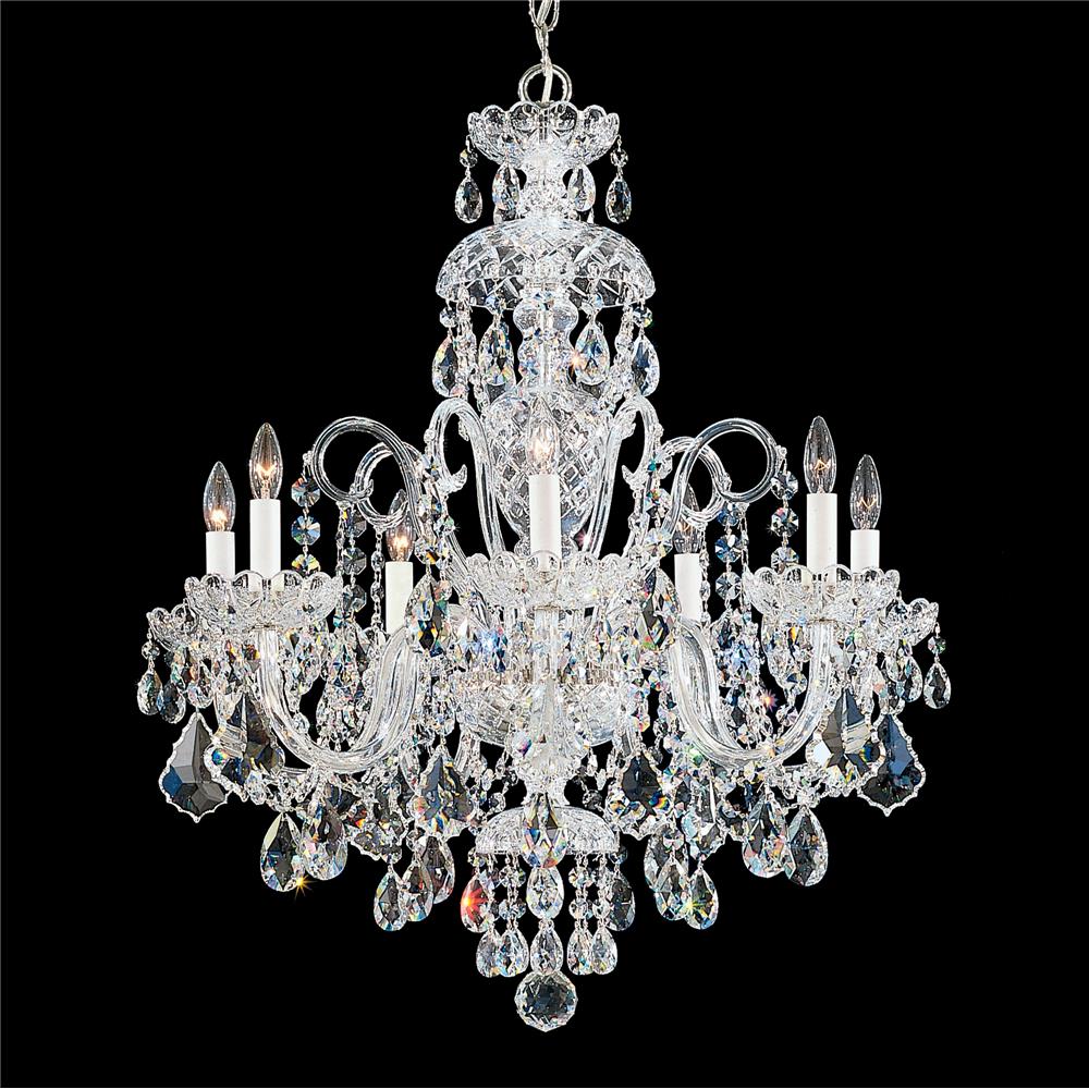 Schonbek 6811-40A Olde World 7 Light Chandelier in Silver with Clear Spectra Crystal