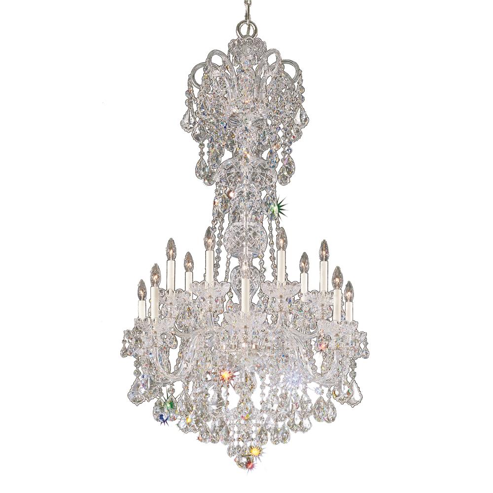 Schonbek 6817-40S Olde World 14 Light Chandelier in Silver with Clear Crystals From Swarovski