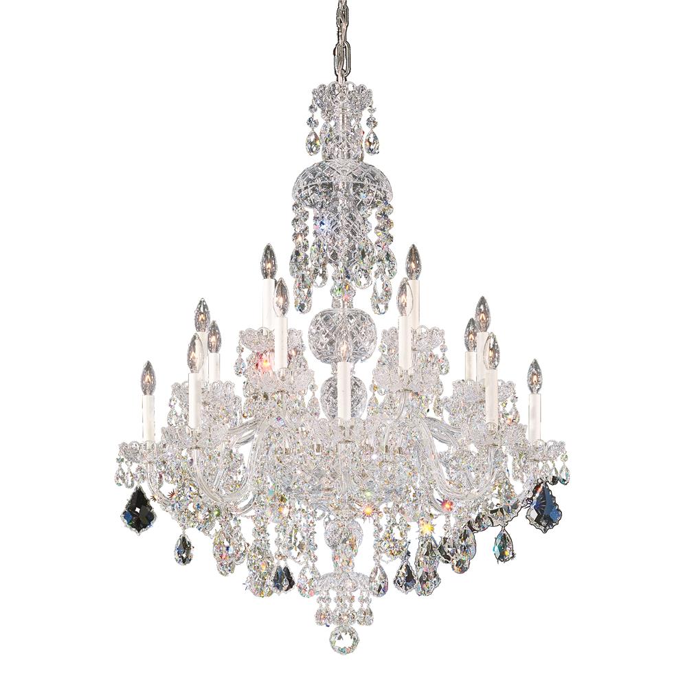 Schonbek 6860-40A Olde World 25 Light Chandelier in Silver with Clear Spectra Crystal