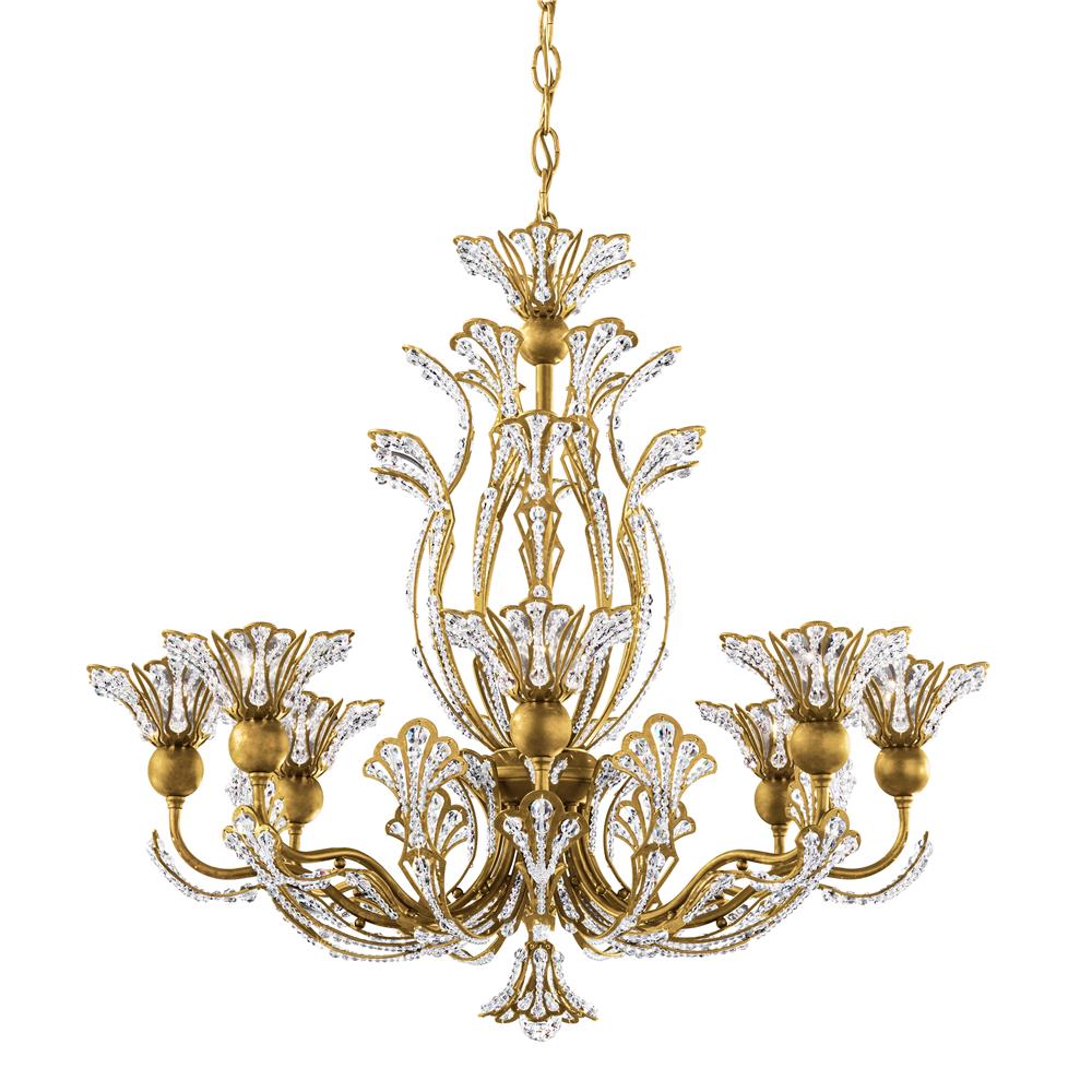 Schonbek 7863-26S Rivendell 8 Light Chandelier in French Gold with Clear Crystals From Swarovski