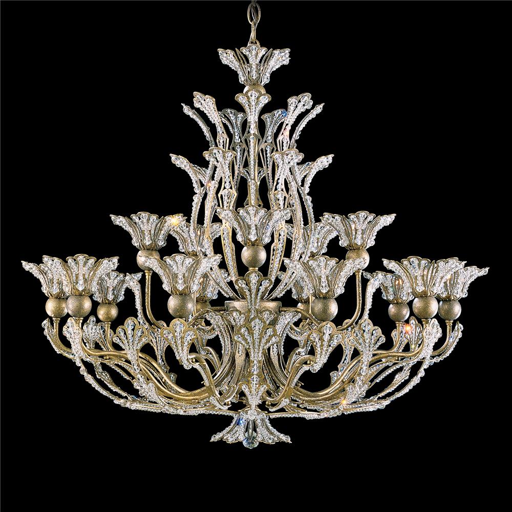 Schonbek 7864-48A Rivendell 16 Light Chandelier in Antique Silver with Clear Spectra Crystal