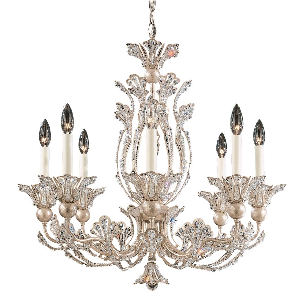 Schonbek 7866-48S Rivendell 8 Light Chandelier in Antique Silver with Clear Crystals From Swarovski