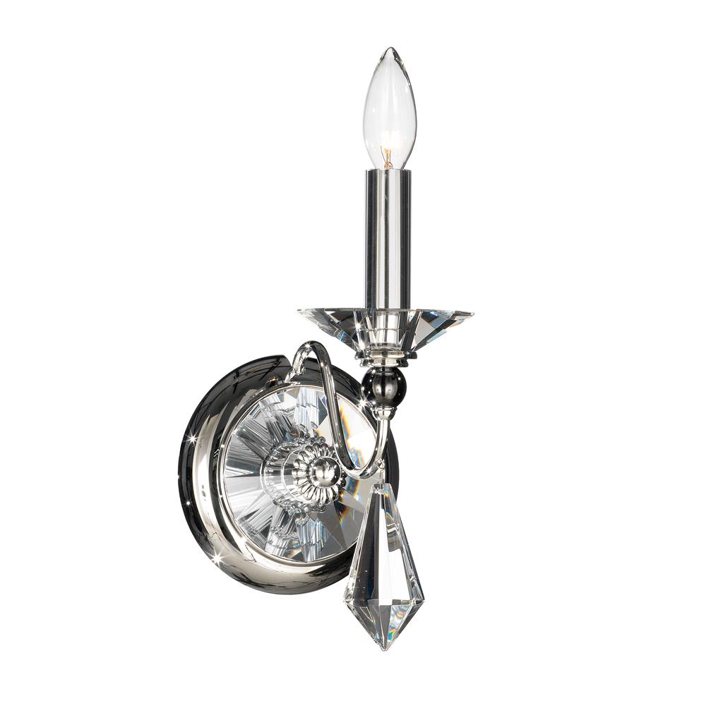 Schonbek 9671-40CL Jasmine 1 Light Wall Sconce in Silver with Clear Optic Crystal