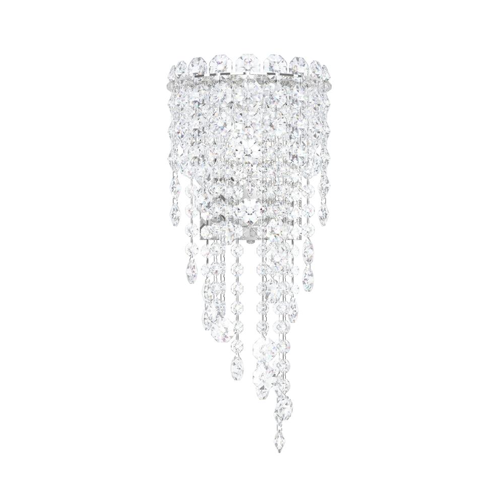 Schonbek CH0832N-401H Chantant 2 Light Wall Sconce in Stainless Steel with Clear Heritage Crystal
