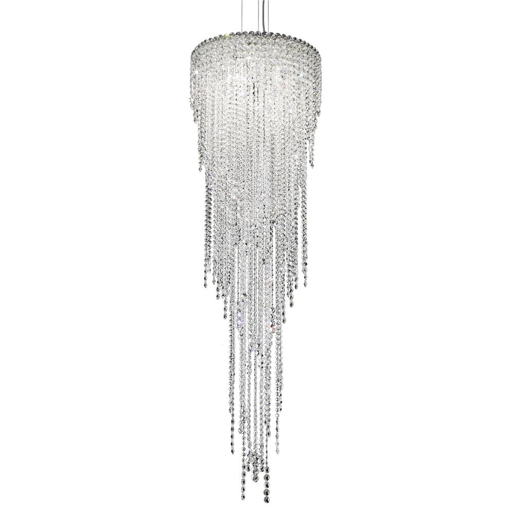 Schonbek CH1813N-401H Chantant 5 Light Pendant in Stainless Steel with Clear Heritage Crystal