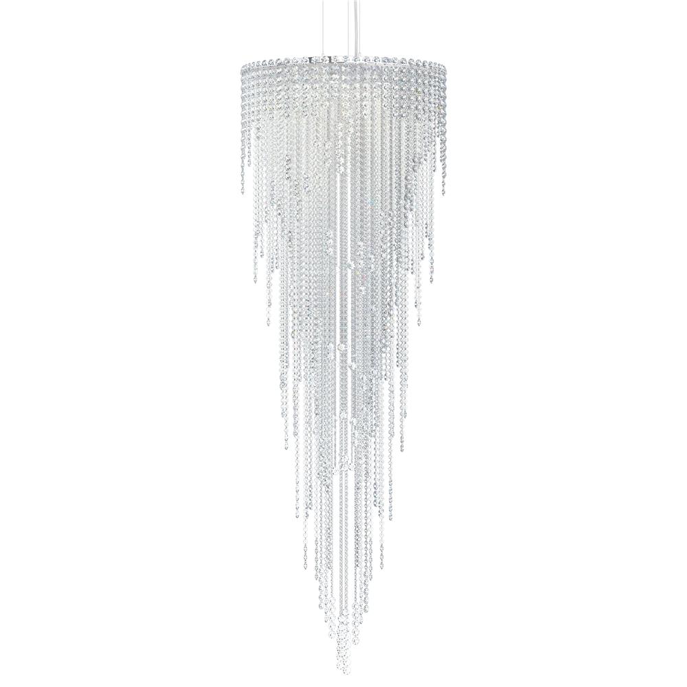 Schonbek CH2413N-401H Chantant 6 Light Pendant in Stainless Steel with Clear Heritage Crystal