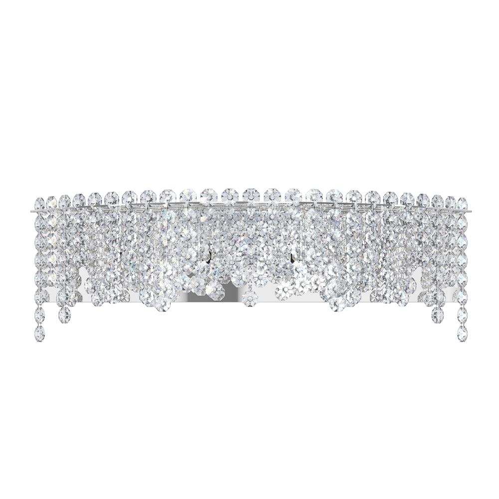 Schonbek CH2440N-401H Chantant 4 Light Wall Sconce in Stainless Steel with Clear Heritage Crystal