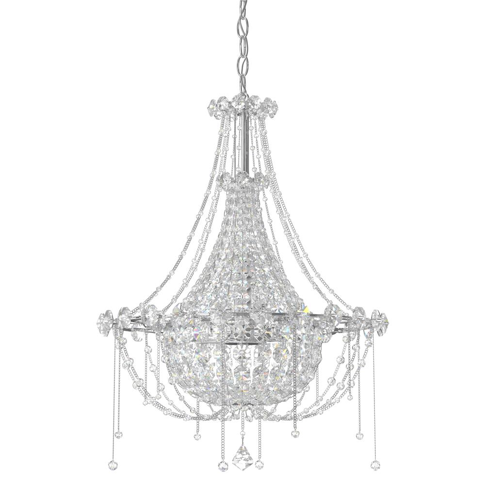 Schonbek CM8319N-401A Chrysalita 6 Light Chandelier in Stainless Steel with Crystal Spectra Crystal