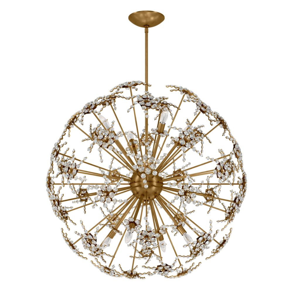 Schonbek DN1036N-401H Esteracae 8 Light Transitional Pendant In Stainless Steel With Clear Heritage Crystal