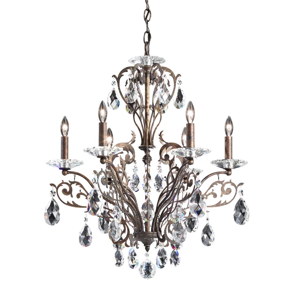 Schonbek FE7006N-23A Filigrae 6 Light Chandelier in Etruscan Gold with Clear Spectra Crystal