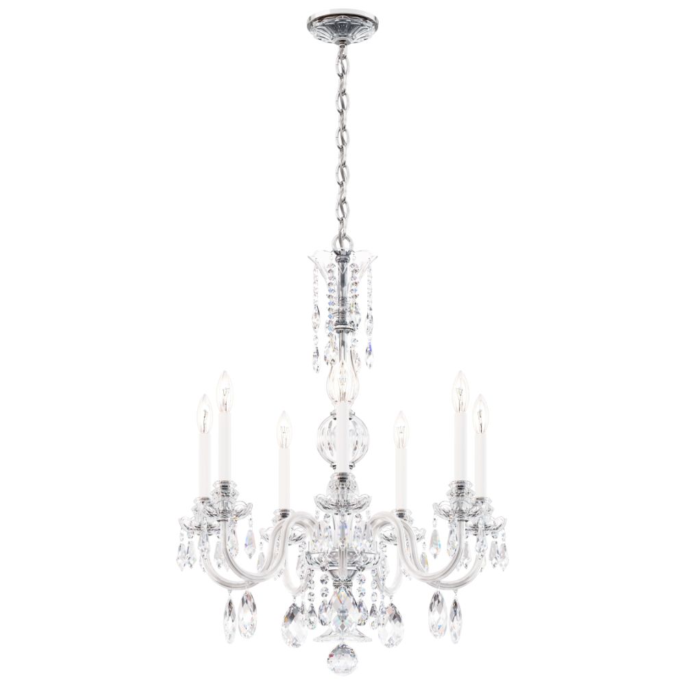 Schonbek HA5806N-40H Hamilton nouveau 7 light traditional chandelier in silver with clear heritage crystal