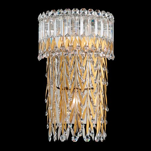 Schonbek LR1002N-401S Triandra 3 Light Wall Sconce in Stainless Steel with Clear Crystals From Swarovski