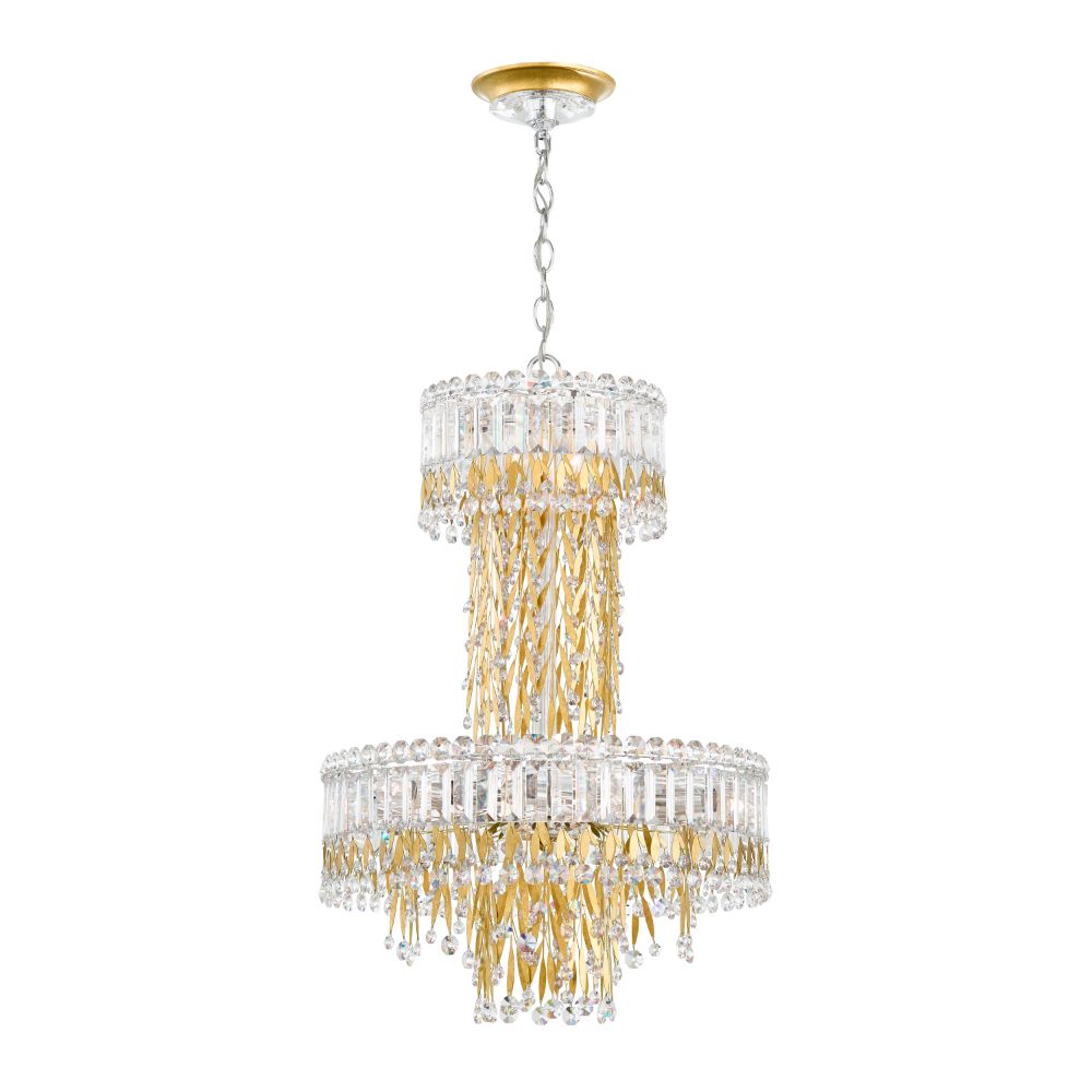Schonbek LR1010N-22H Triandra 7 Light Traditional Pendant In Heirloom Gold With Clear Heritage Crystal