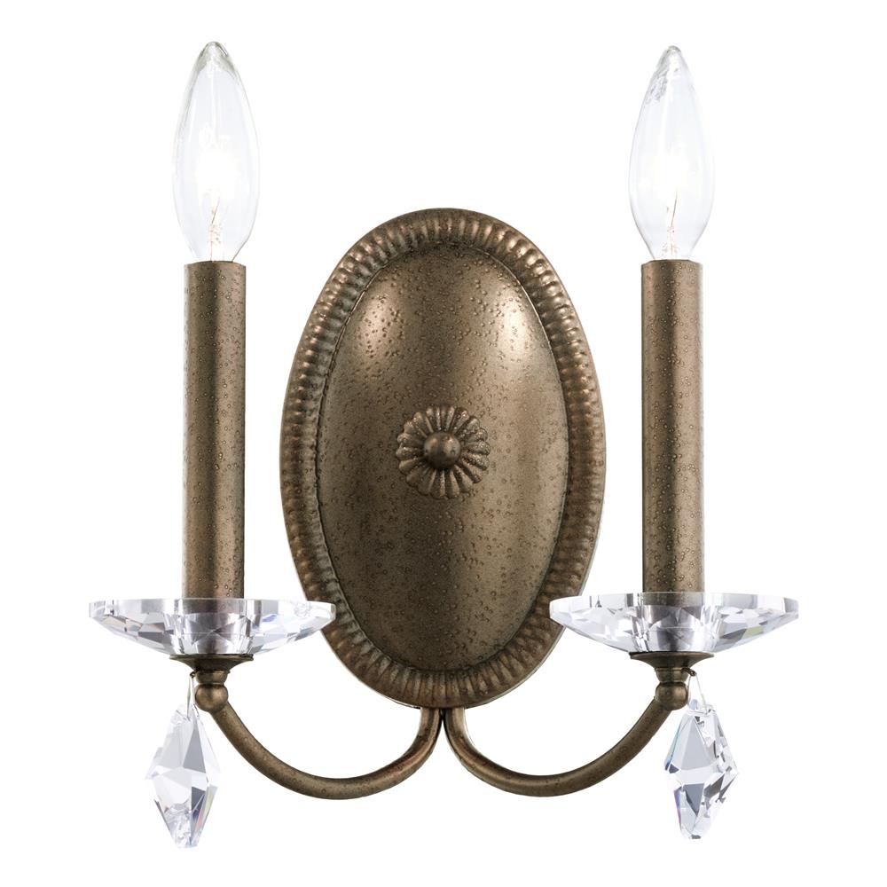 Schonbek MD1002N-23H Modique 2 Light Wall Sconce in Etruscan Gold with Clear Heritage Crystal