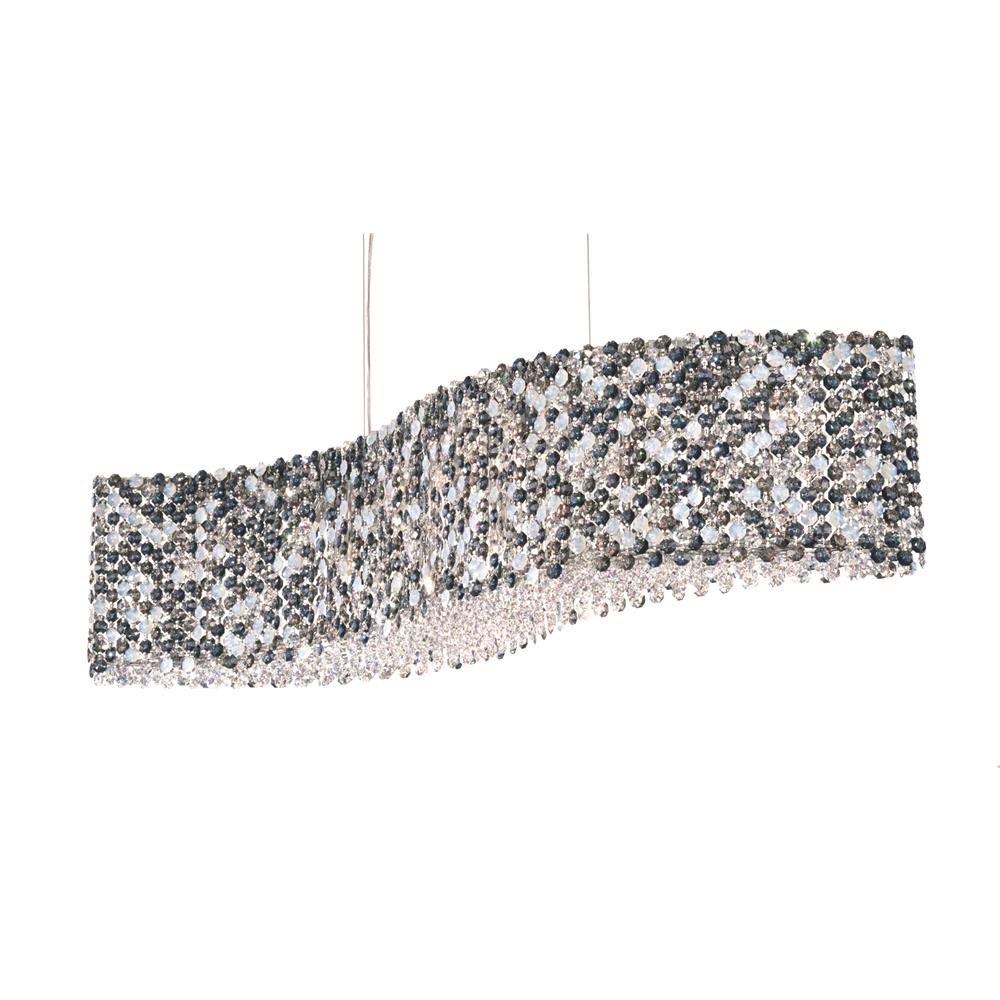Schonbek RE3214BLA Refrax 13 Light Pendant in Stainless Steel with Black Diamond Crystals From Swarovski