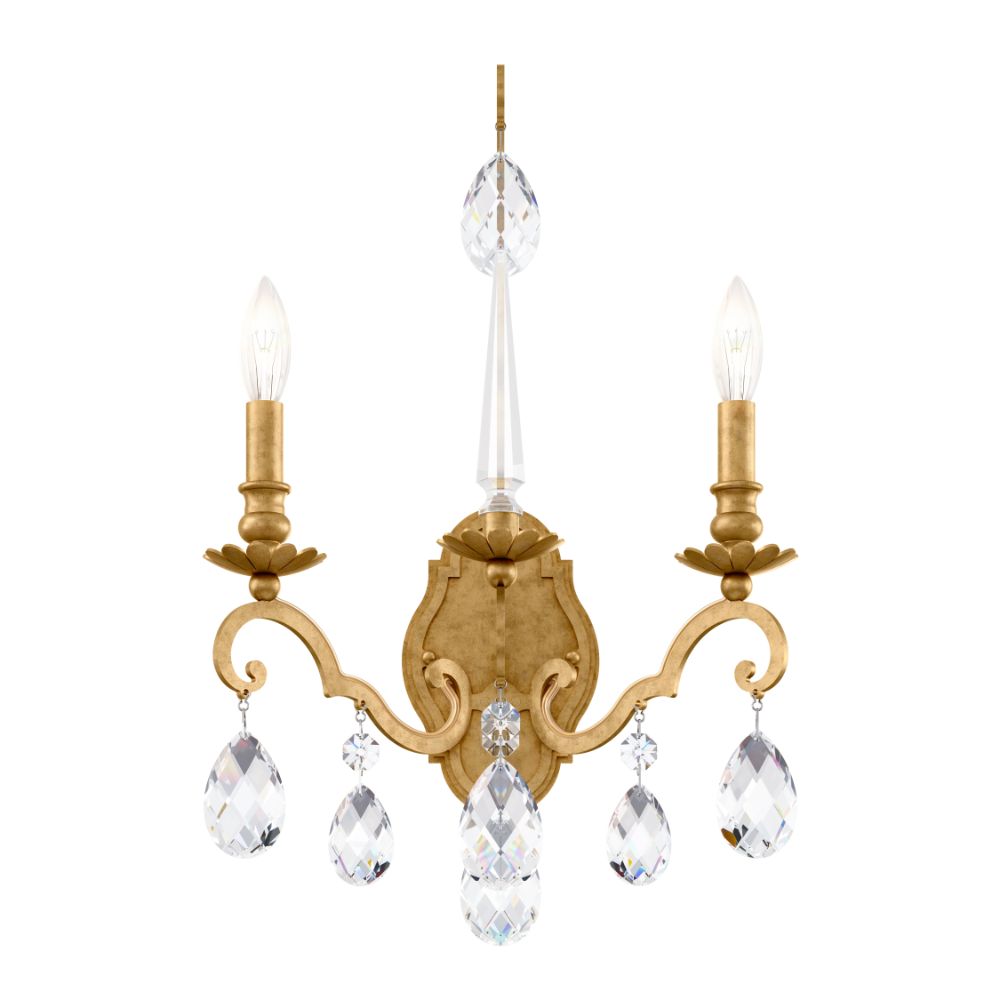Schonbek RN3861N-22H Renaissance nouveau 2 light traditional sconce in heirloom gold with clear heritage crystal