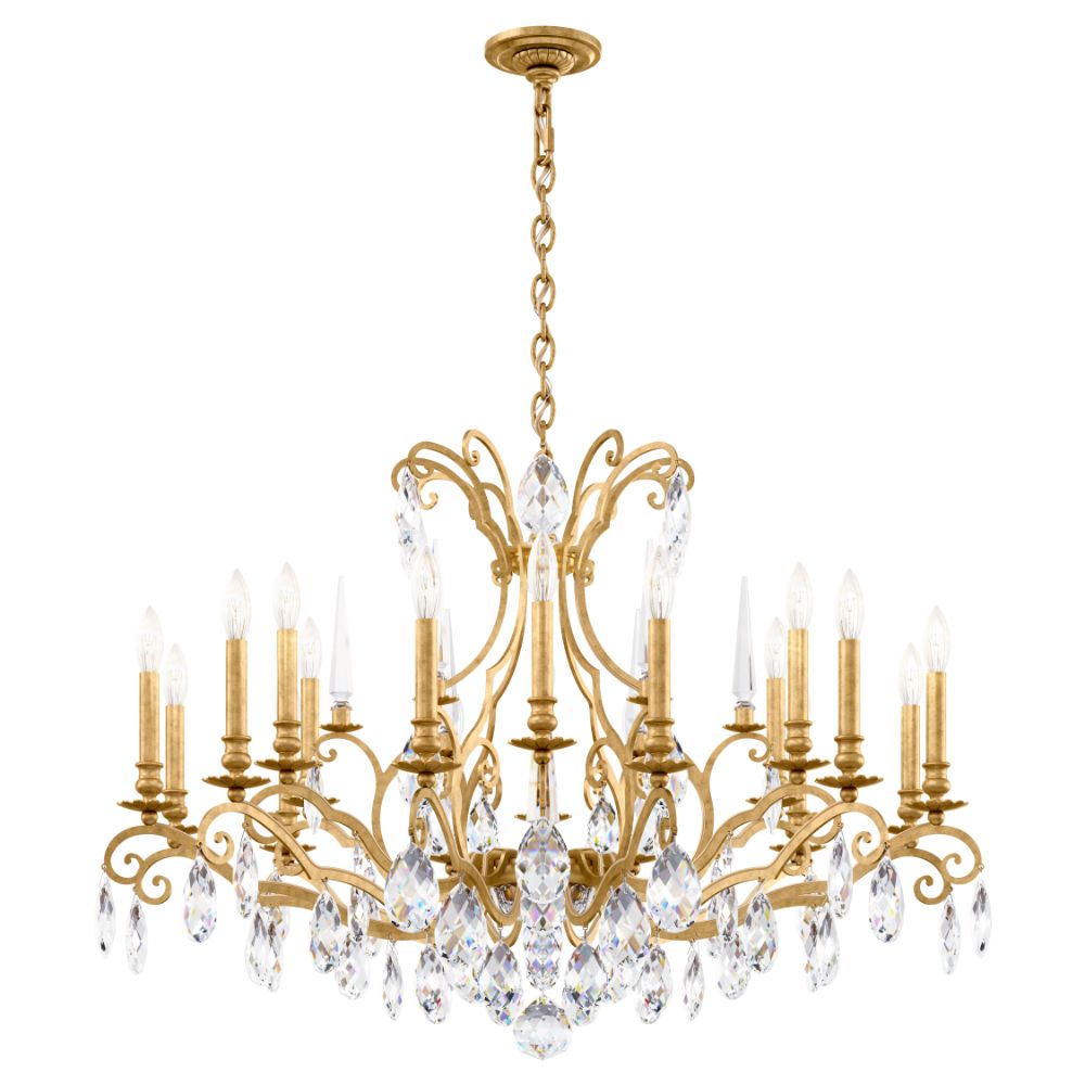 Schonbek RN3892N-51H Renaissance nouveau 18 light traditional chandelier in black with clear heritage crystal