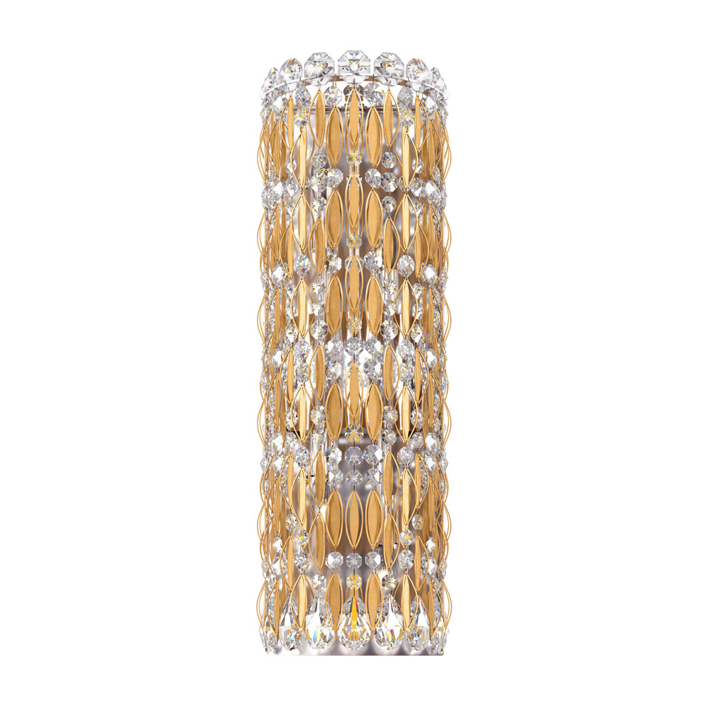 Schonbek RS8331N-22H Sarella 4 Light Wall Sconce in Heirloom Gold with Crystal Heritage Crystal