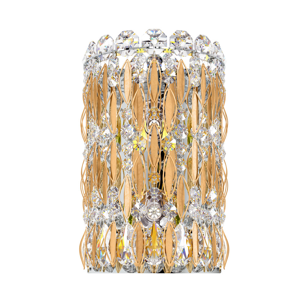 Schonbek RS8333N-06A Sarella 2 Light Wall Sconce in White with Crystal Spectra Crystal