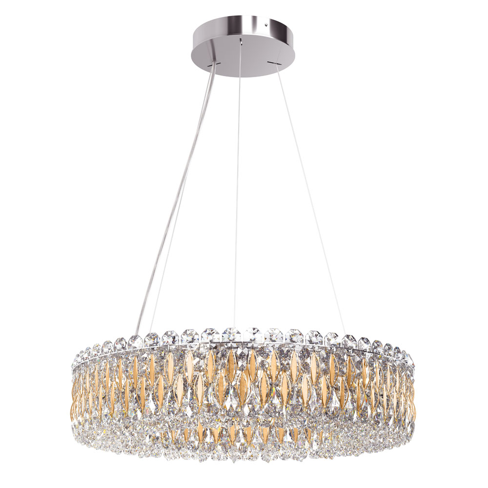 Schonbek RS8343N-06A Sarella 12 Light Pendant in White with Crystal Spectra Crystal
