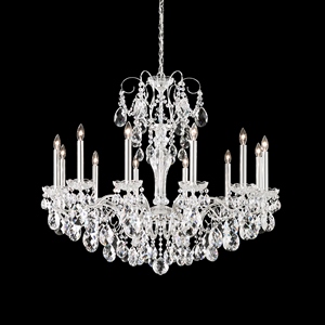 Schonbek ST1849N-49H Sonatina 12 Light Chandelier in Black Pearl with Clear Heritage Crystal