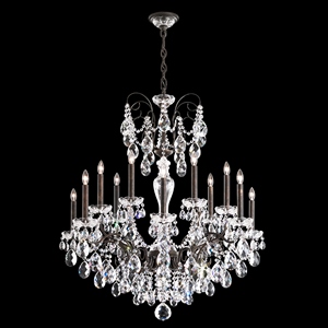 Schonbek ST1852N-40H Sonatina 14 Light Chandelier in Silver with Clear Heritage Crystal