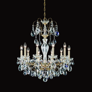 Schonbek ST1946N-26H Sonatina 10 Light Chandelier in French Gold with Clear Heritage Crystal
