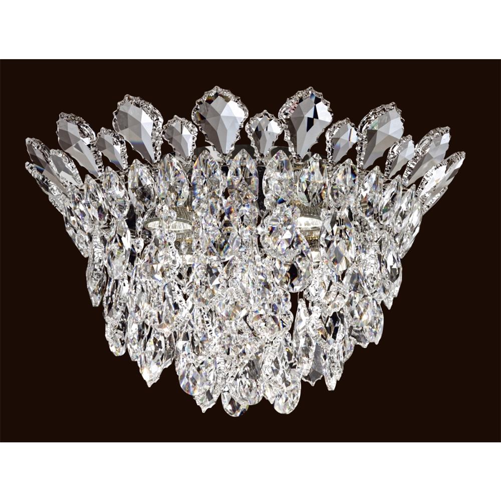 Schonbek TR1201N-401H Trilliane Strands 4 Light Close to Ceiling in Stainless Steel with Clear Heritage Crystal