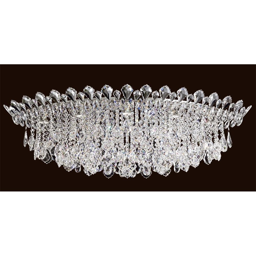 Schonbek TR4801N-401H Trilliane Strands 8 Light Close to Ceiling in Stainless Steel with Clear Heritage Crystal