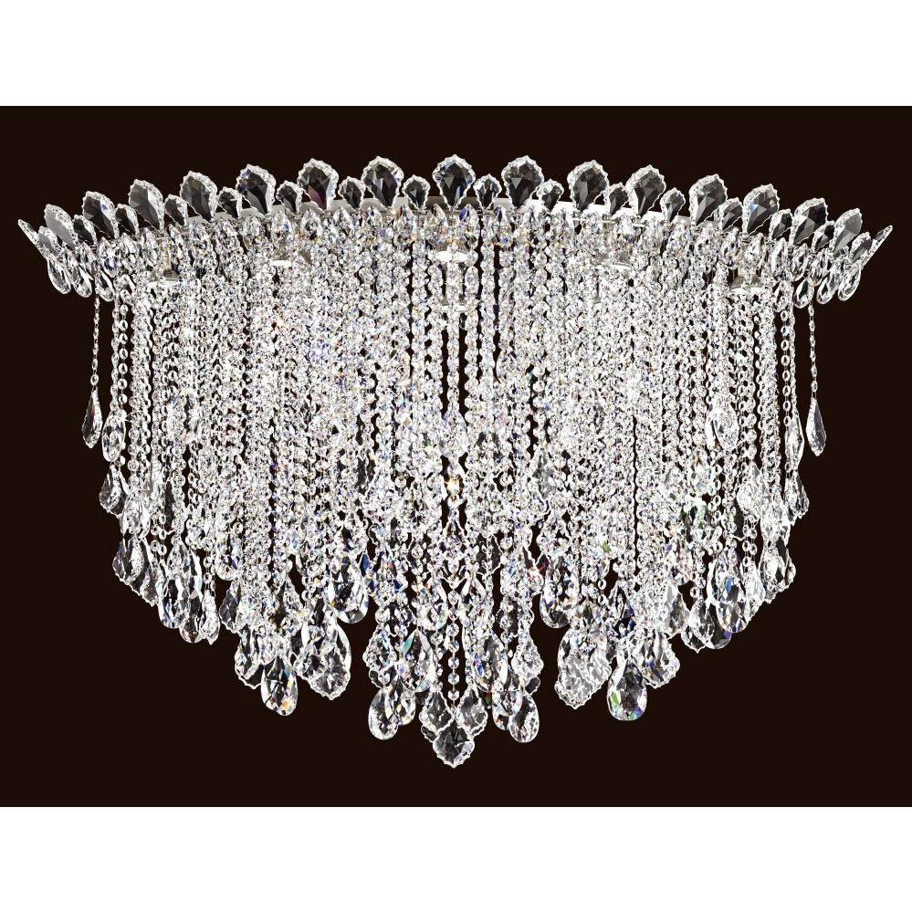 Schonbek TR4802N-401A Trilliane Strands 8 Light Close to Ceiling in Stainless Steel with Clear Spectra Crystal
