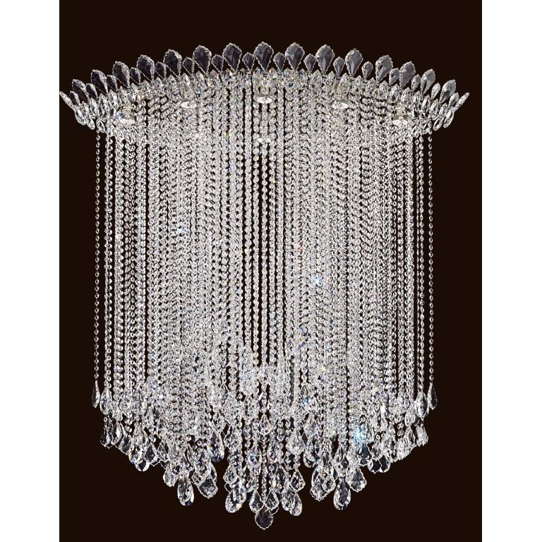 Schonbek TR4803N-401A Trilliane Strands 8 Light Close to Ceiling in Stainless Steel with Clear Spectra Crystal