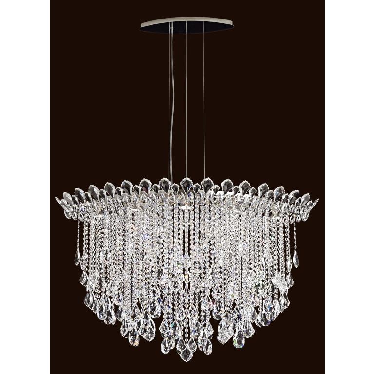 Schonbek TR4812N-401A Trilliane Strands 8 Light Pendant in Stainless Steel with Clear Spectra Crystal