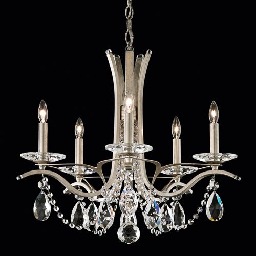 Schonbek VA8355N-26H Vesca 5 Light Chandelier in French Gold with Clear Heritage Crystal