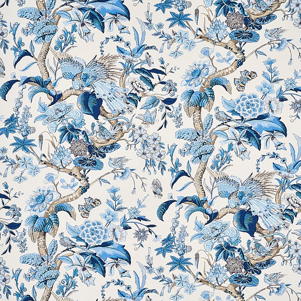 Schumacher 1314003 Cranley Garden Fabric in Blue