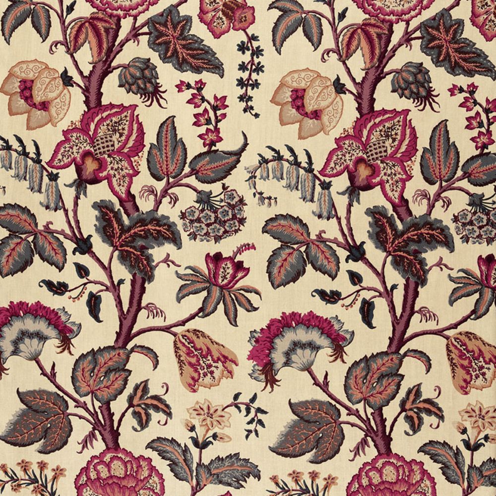 Schumacher 172611 Tree Of Life Fabric in Spice On Linen