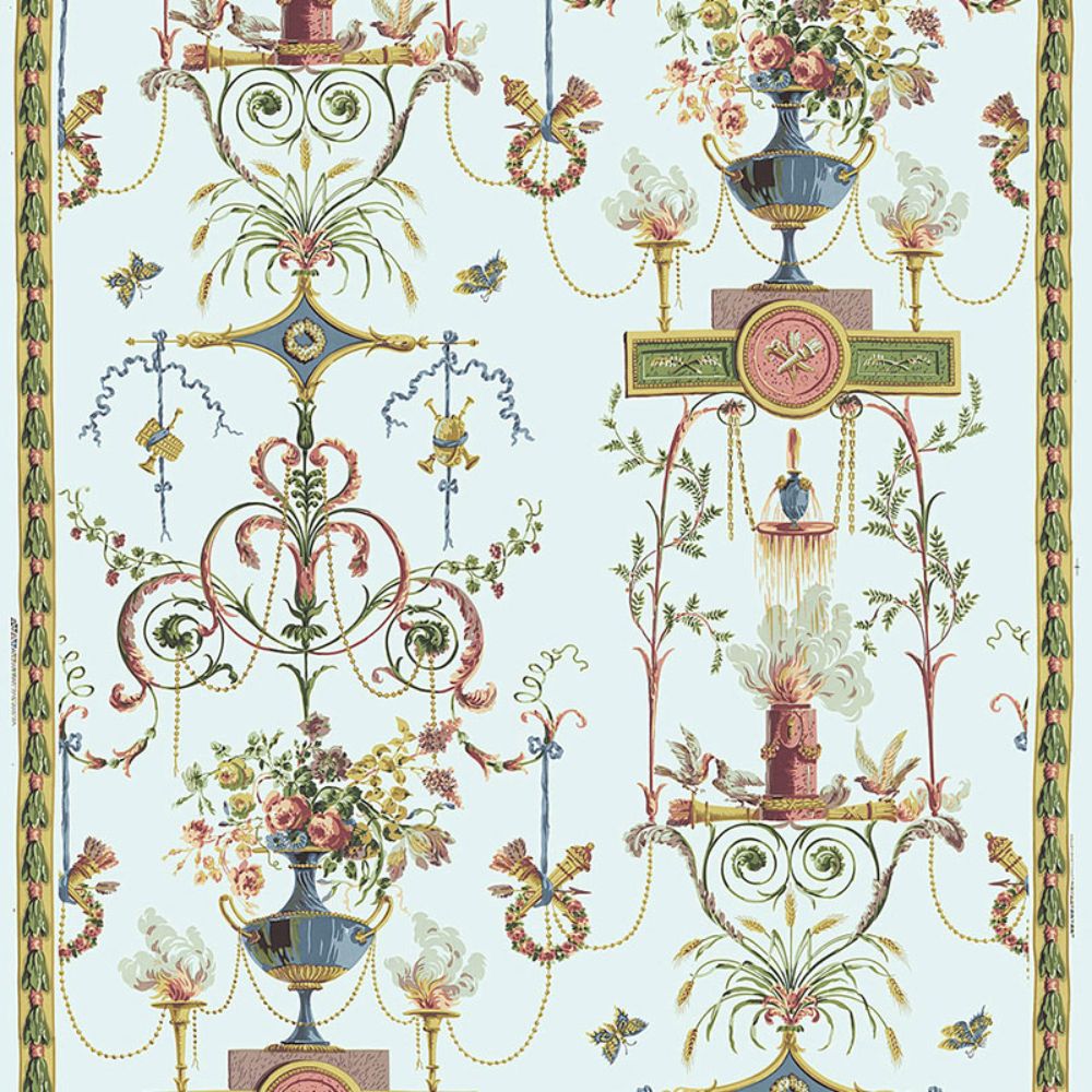 Schumacher 172632 Terracina Arabesque Fabric in Celestial