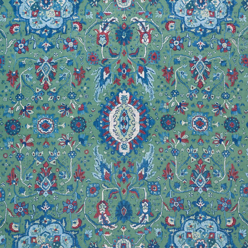 Schumacher 172793 Jahanara Carpet Fabric in Jade