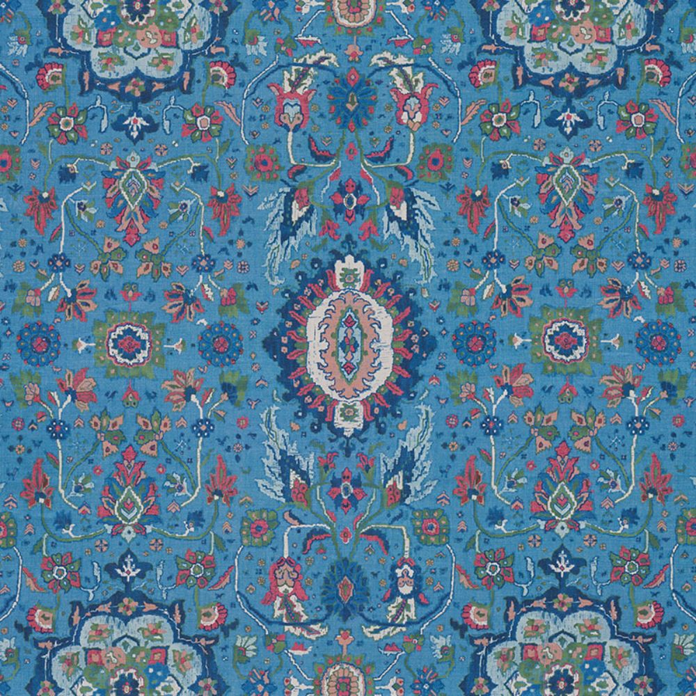 Schumacher 172794 Jahanara Carpet Fabric in Peacock