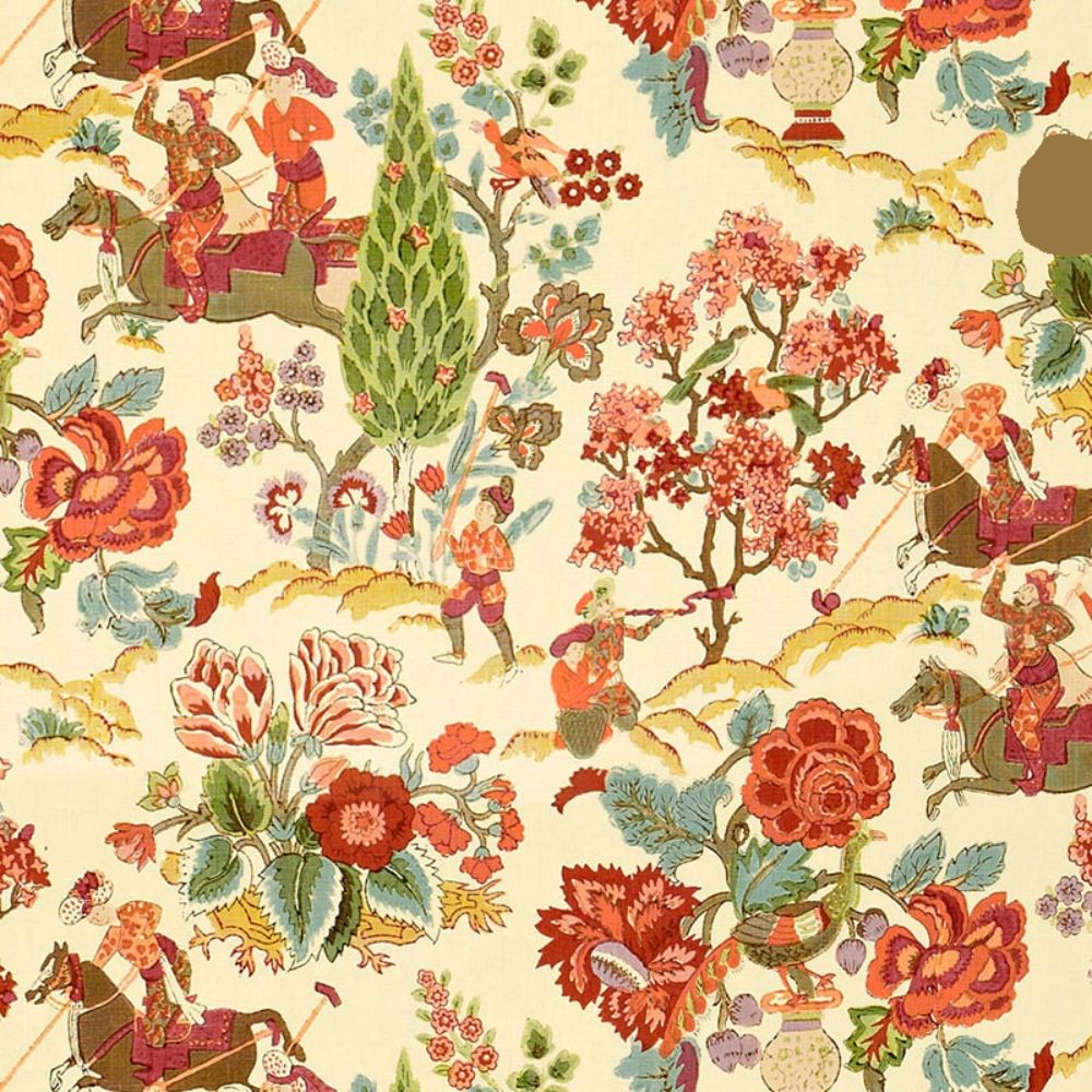 Schumacher 173011 Persian Lancers Fabric in Spring