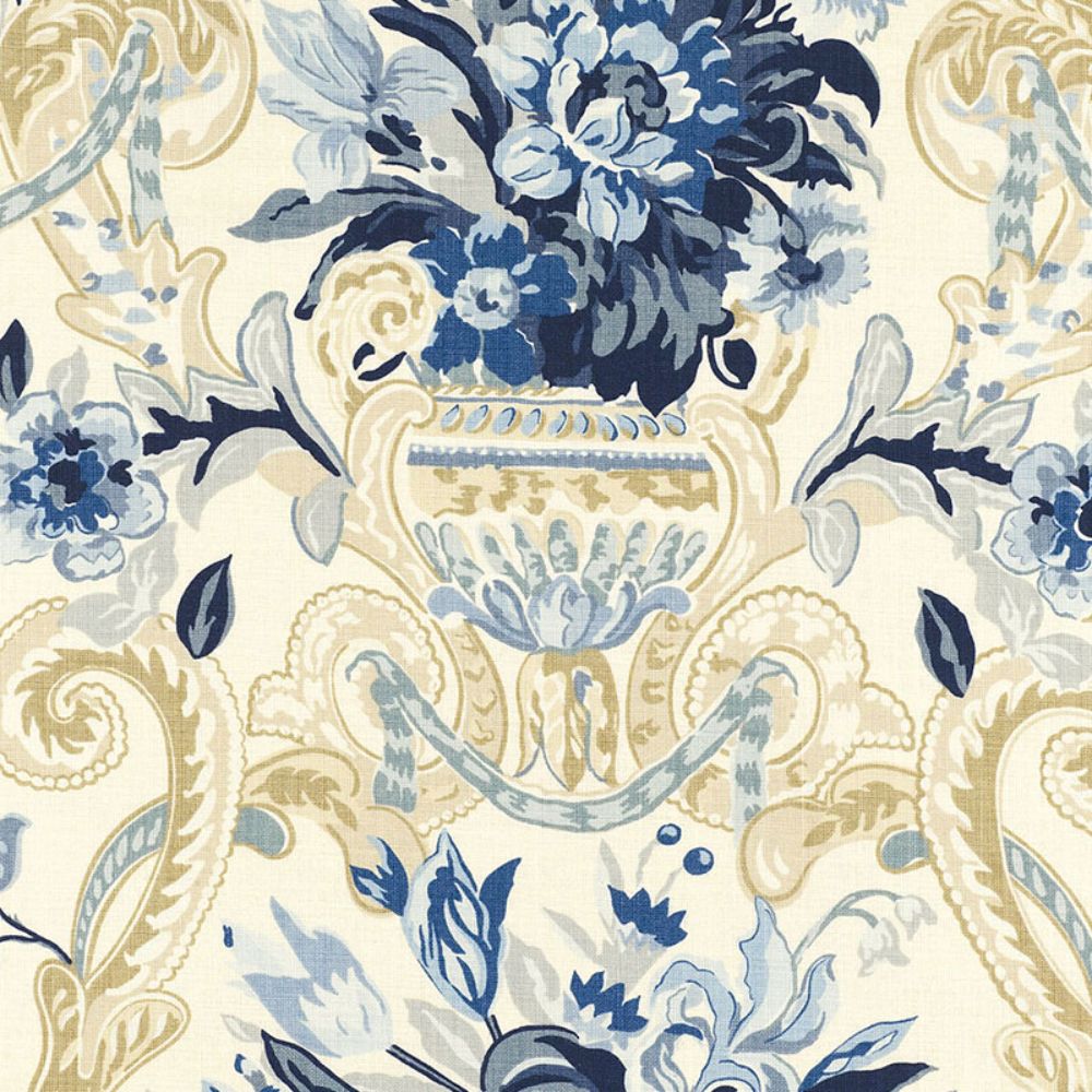 Schumacher 173843 Aylesbury Vase Fabric in Delft