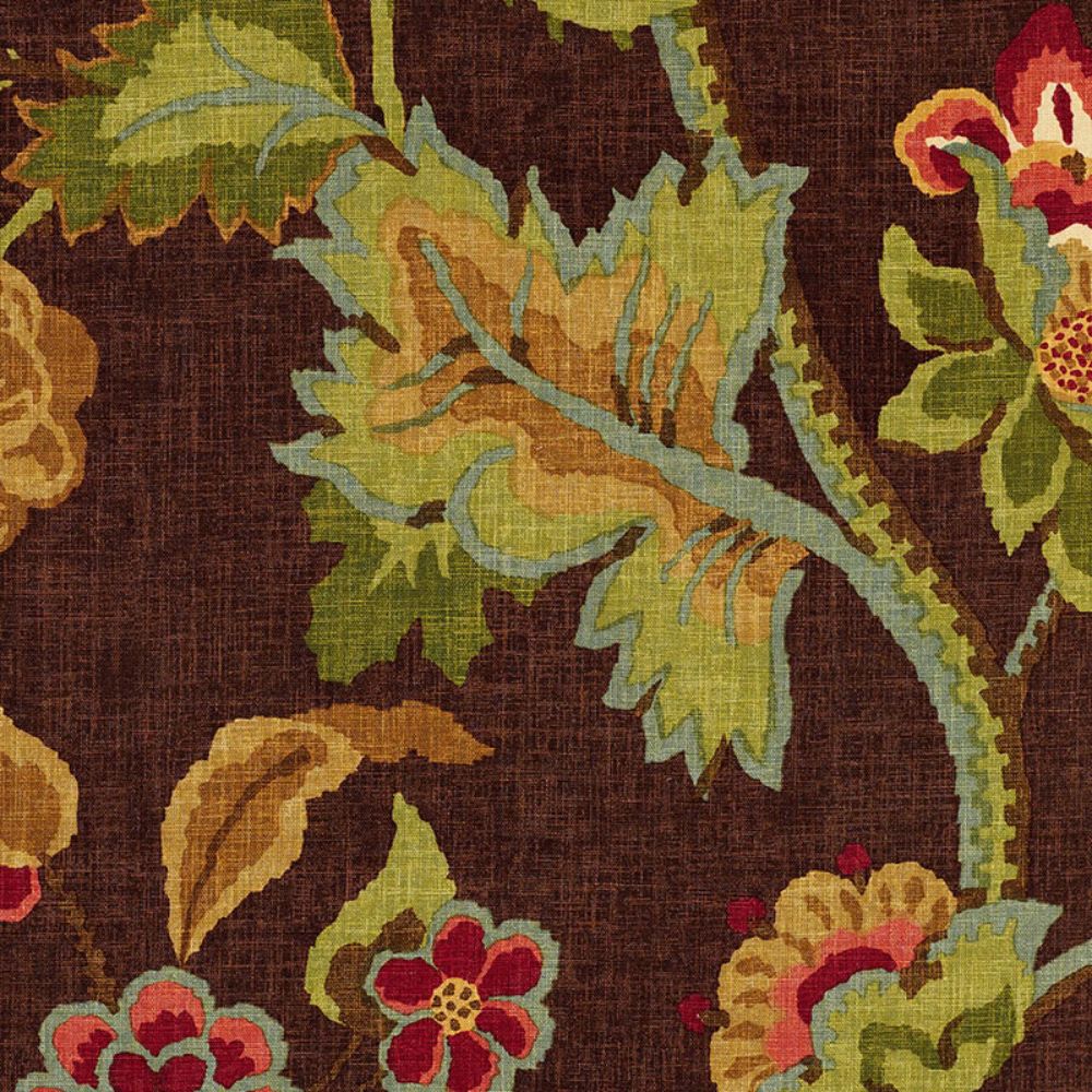 Schumacher 173912 Khantau Tree Fabric in Mahogany