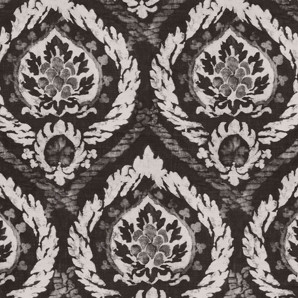 Schumacher 173950 Abaza Resist Fabric in Charcoal