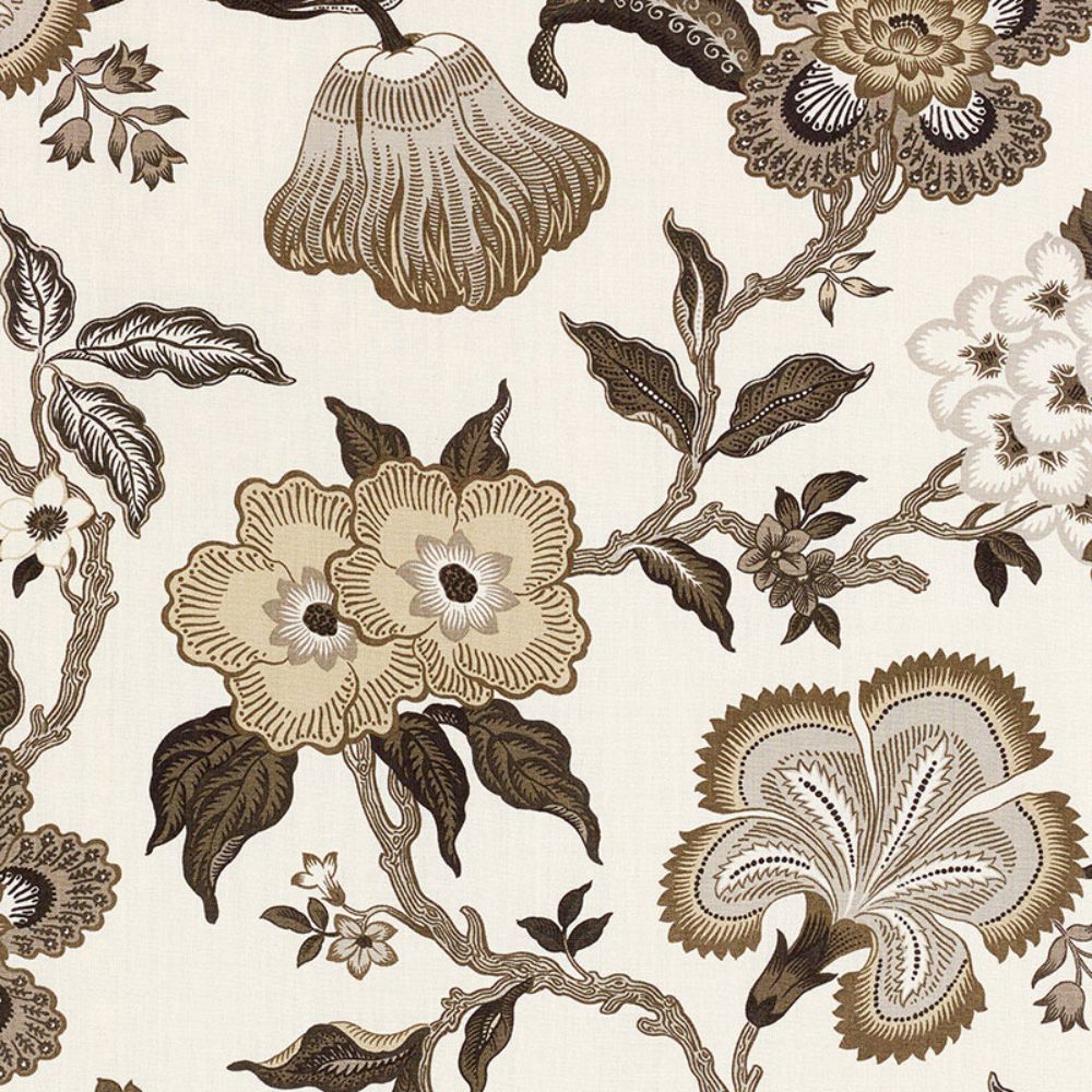 Schumacher 174033 Hothouse Flowers Fabric in Dusk
