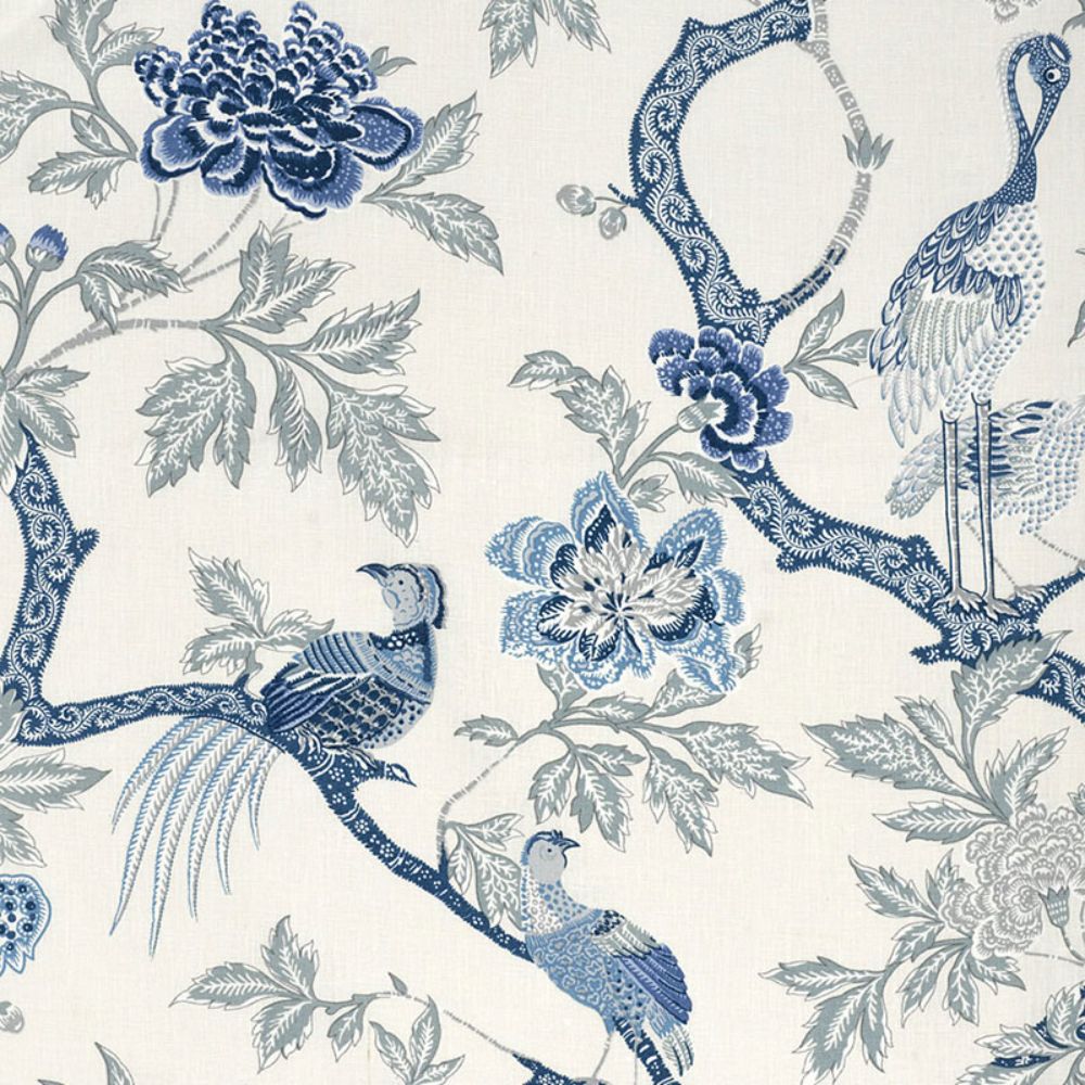 Schumacher 174081 Arbre Chinois Fabric in Porcelain