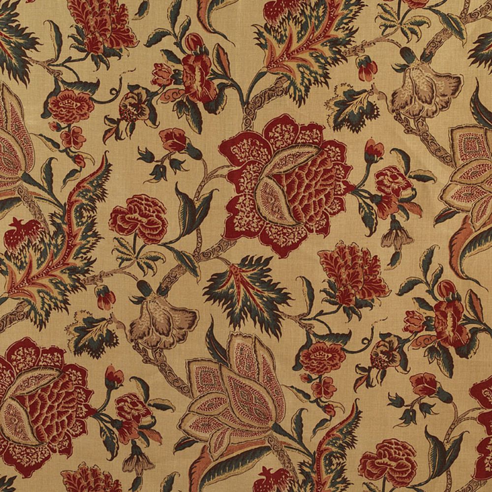 Schumacher 174340 Ceylon Floral Vine Fabric in Document