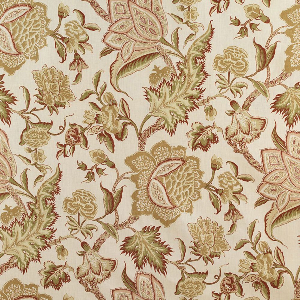 Schumacher 174341 Ceylon Floral Vine Fabric in Antique