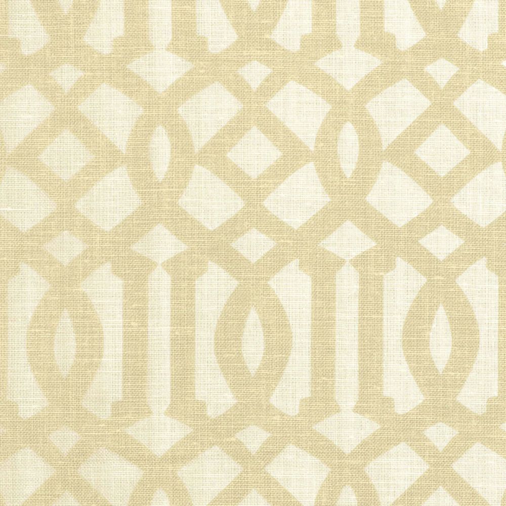 Schumacher 174412 Imperial Trellis Ii Fabric in Sand / Ivory