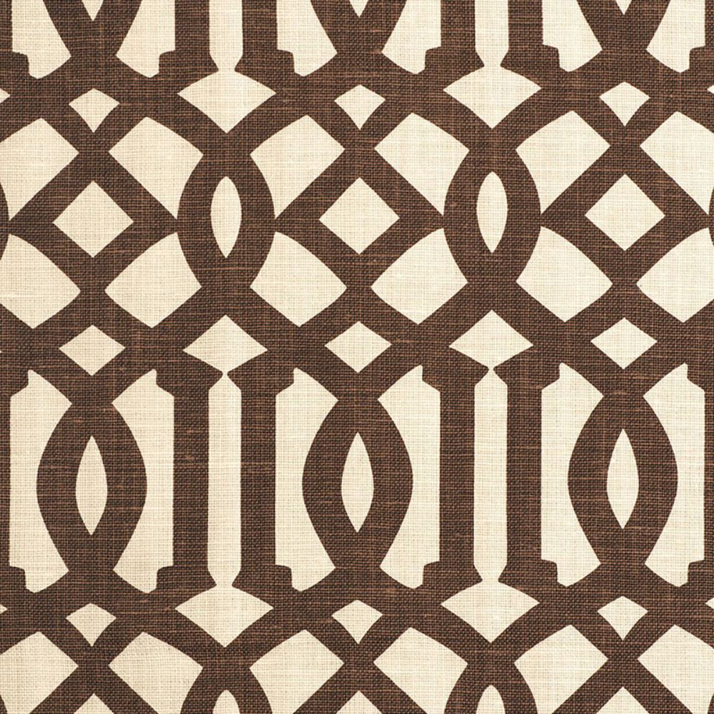 Schumacher 174413 Imperial Trellis Ii Fabric in Java / Cream